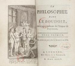 Sade philosophie dans le boudoir tome i titre 1795