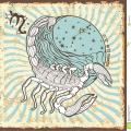 Signe de zodiaque de scorpion carte d horoscope de vintage 40566130